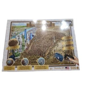 New York History Puzzle Past To Present Series Manhattan 1873 New Scratch Off